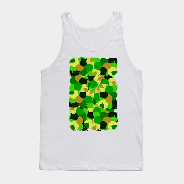 Pattern leaves yellow green Tank Top by ArtKsenia